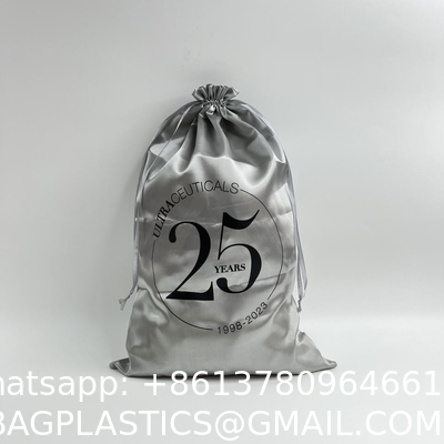 Custom Satin Pouch Bag with Logo for Hair Clothes Shoes Jewelry Cosmetics Gift Silk Satin Bag Packaging Wig Storage Bag