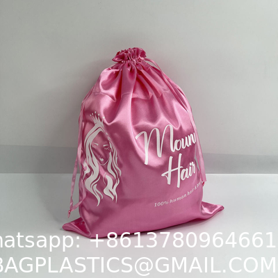 Custom Satin Pouch Bag with Logo for Hair Clothes Shoes Jewelry Cosmetics Gift Silk Satin Bag Packaging Wig Storage Bag