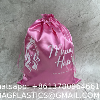 Custom Satin Pouch Bag with Logo for Hair Clothes Shoes Jewelry Cosmetics Gift Silk Satin Bag Packaging Wig Storage Bag