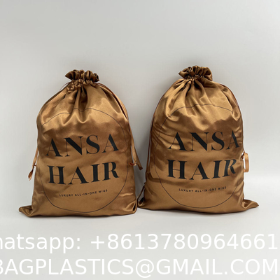 Custom Satin Pouch Bag with Logo for Hair Clothes Shoes Jewelry Cosmetics Gift Silk Satin Bag Packaging Wig Storage Bag