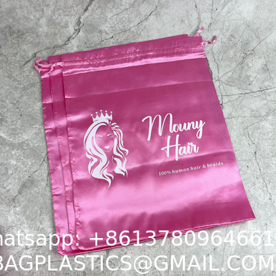 Custom Satin Pouch Bag with Logo for Hair Clothes Shoes Jewelry Cosmetics Gift Silk Satin Bag Packaging Wig Storage Bag