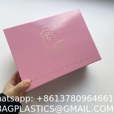 Custom Luxury Glossy Pink Package Folding Paper Box Magnetic Foldable Gift Box With Magnetic Lid
