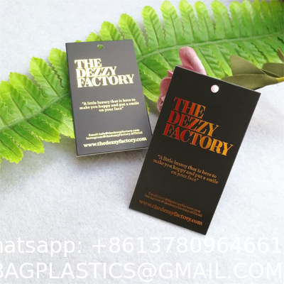 Luxury Custom Logo Clothing Tags With Your Own Logo Foil Printing/Private Swing Tags For Clothing