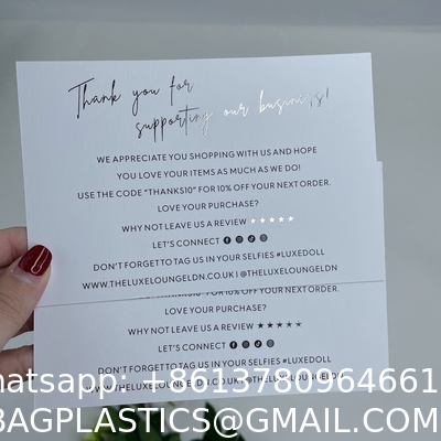 High Quality Custom Logo Printing Wig Jewelry Business Card Flyer Hang Tags Label Envelope Thank You Cards