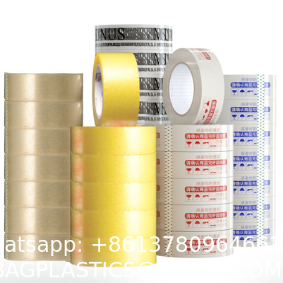 Private label, recyclable sustainable Custom Printed Clear Plastic Wrap Tapes With Logo Shipping Packaging Tape