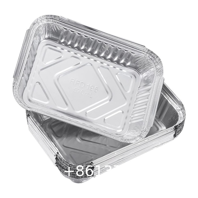 Hotsale Food Grade Custom Logo Rectangle Aluminum Takeaway Foil Food Containers Silver Foil Baking Pan/Trays