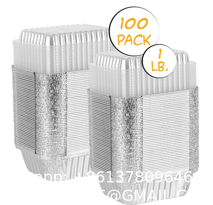 Hotsale Food Grade Custom Logo Rectangle Aluminum Takeaway Foil Food Containers Silver Foil Baking Pan/Trays