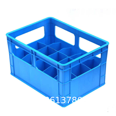 15-Bottle Plastic Soda Water And Beer Crate With 4-Side Handles Wholesale 12 15 20 24 40 Bottles Green Black Blue Red Stackable Turnover Storage Plastic Beer Crates