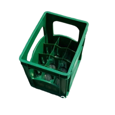 15-Bottle Plastic Soda Water And Beer Crate With 4-Side Handles Wholesale 12 15 20 24 40 Bottles Green Black Blue Red Stackable Turnover Storage Plastic Beer Crates