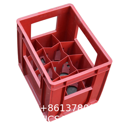 15-Bottle Plastic Soda Water And Beer Crate With 4-Side Handles Wholesale 12 15 20 24 40 Bottles Green Black Blue Red Stackable Turnover Storage Plastic Beer Crates