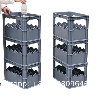 Plastic Beer Bottle Crate 15 Bottles Wholesale Stackable Turnover Storage Plastic Beer Crates 12/15/20/24/40 Bottles Green/Black/Blue/Red Mesh Style