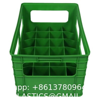 24 Bottle, Customized Mesh Plastic Package Crate Glass Wine Juice Bottle Crate With Gard Storage Transport Boxes 24 Glass Beer Crate