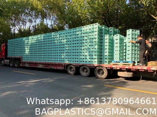24 Bottle, Customized Mesh Plastic Package Crate Glass Wine Juice Bottle Crate With Gard Storage Transport Boxes 24 Glass Beer Crate