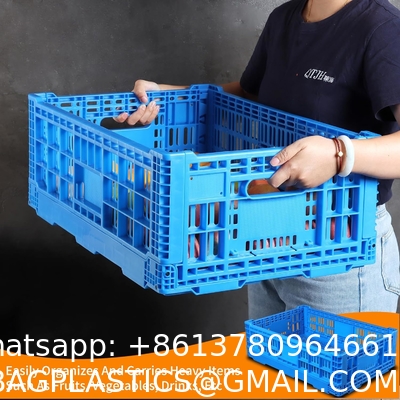 Collapsible Storage Bin Containe，52 Liter Transferheavy Duty Plastic Storage Box,Blue Milk Crates Heavy Duty Transit Storage Of Various Items