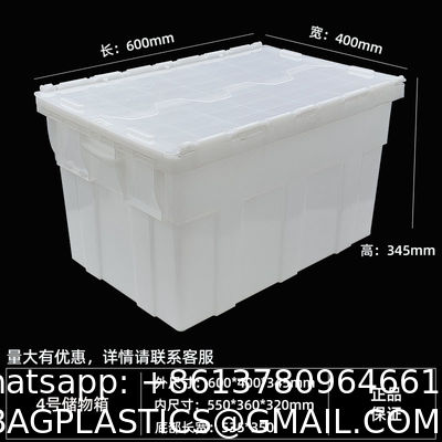 Best Quality Heavy Duty Recyclable Plastic Storage With Lid Tote Box Attached Lid Container For Sale Heavy Duty Plastic Storage Attached Lid Containers Plastic Storage Moving Box