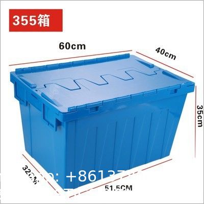 Wholesale Stackable Tote File Storage Box Attached Lid Container High Quality Plastic Crate Attached Lid Storage Container For Warehouse