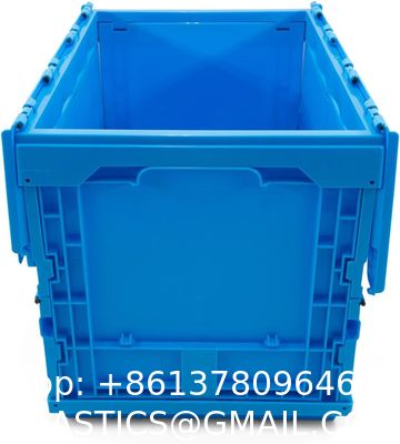 Storage Tote Distribution Container With Hinged Attached Lid Industrial Plastic Stackable Storage KeepBox Tote Container