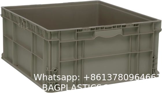 Round Trip Totes, Attached Lid Containers Plastic Storage Tote Box For Distribution And StorageCrates Plastic Round Trip Tote Box Attached Lid Plastic Storage Container for Sale