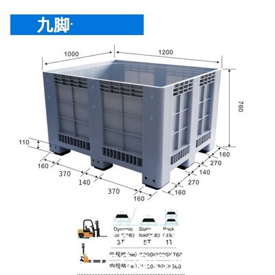 Collapsible Plastic Box Pallets Pallet Box-Foldable Pallet Pack Collapsible Bulk Container Heavy Duty Industrial Use Folding Plastic Pallet Box Plastic Stackable Collapsible Pallet Crates