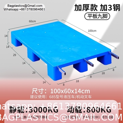 Plastic Pallets Factory Direct Sale EPAL Size Stackable HDPE Grid Nine Feet Durable With Low Price Bulk China Flat Top 1200 X 1000 mm Export Use Plastic Pallet