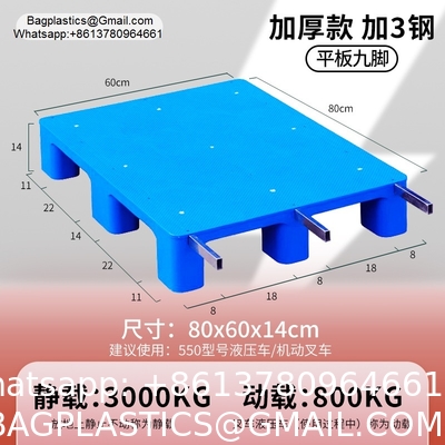 Plastic Pallets Factory Direct Sale EPAL Size Stackable HDPE Grid Nine Feet Durable With Low Price Bulk China Flat Top 1200 X 1000 mm Export Use Plastic Pallet
