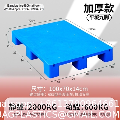 Plastic Pallets Factory Direct Sale EPAL Size Stackable HDPE Grid Nine Feet Durable With Low Price Bulk China Flat Top 1200 X 1000 mm Export Use Plastic Pallet
