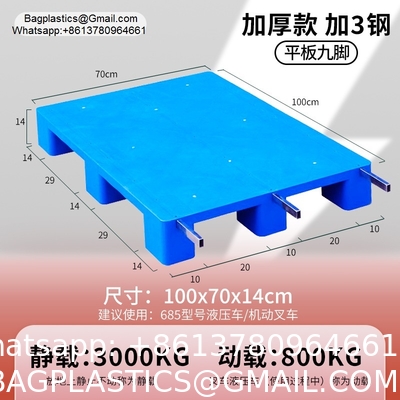 Wholesale Euro Standard HDPE Grid Plastic Pallets 1200x1000MM Nine Feet Lightweight Stackable For Warehouse