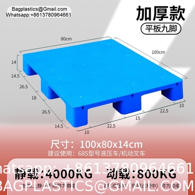Wholesale Euro Standard HDPE Grid Plastic Pallets 1200x1000MM Nine Feet Lightweight Stackable For Warehouse