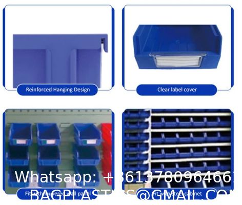 Small Parts Storage Solution Virgin Plastic PP Stack Hang Bins For Organizing Storage Boxes & Bins For Tool & Packaging Use
