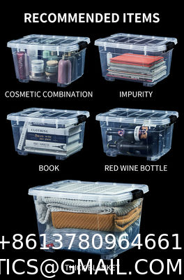 Recyclable Bin Household Multifunction Large Stackable Clothes Clear Transparent PP Container Box Plastic Storage Boxes Bins With Lid Wheels