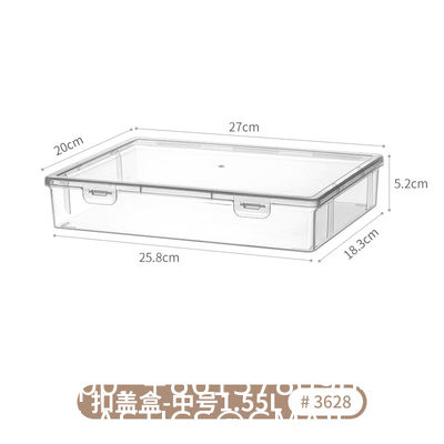 Sustainable Household Simple Large-Capacity Translucent Sticky Note Flip Storage Box Square Card Accessories Stationery Desktop Storage Box With Lid