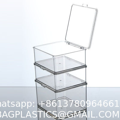 Clear Stackable Storage Bins With Lids, Large Plastic Containers With Handle For Pantry Organizer And Storage,Perfect For Bathroom,Cabinet,Kitchen,Fridge,Closet Organization