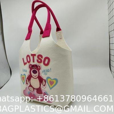 sustainable Eco Friendly Custom Logo Women'S Large Capacity Grocery Felt Bag Reusable Colorful Felt Shopping Tote Bags For Shopping