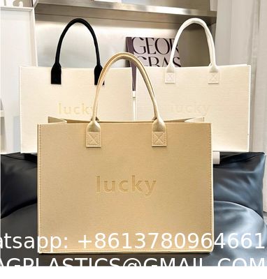 Custom Felt Tote Bag Large Capacity Portable Eco-Friendly Shopping Full Bag Gift Shopping Bag Custom Logo Large Capacity Storage Tote Bag Women Single Outdoor Shoulder Handbag Ladies Felt Shopping