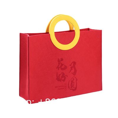 Eco Friendly Custom Logo Women'S Large Capacity Grocery Felt Bag Reusable Colorful Felt Shopping Tote Bags For Shopping