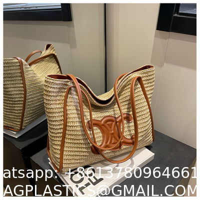 Women Small Straw Bags Summer Beach Tote Bag Handmade Woven Hobo Purse Handbag Customized New Arrival Hand Made Natural Straw Raffia Blue Striped Crochet Beach Bag Crochet Bags Custom Order