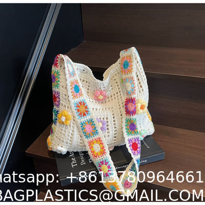 Raffia Straw Bags Tote Summer Beach Purses Wholesale New Ethnic Style Beach Bags Women Paper Straw Crochet Tote Bags Large Capacity Raffia Braided Handbags