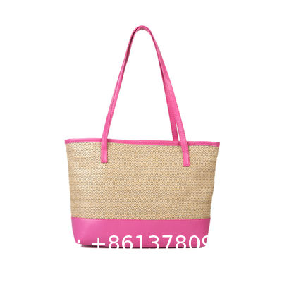 Hand-woven Beach Bag Raffia Crochet Messenger Shoulder Bag Summer Vacation Straw Bag Manufacturers Natural Straw Paper Tote Bag Women Open Fashionable Raffia Crochet Handbags for Beach with Custom