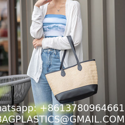 Hand-woven Beach Bag Raffia Crochet Messenger Shoulder Bag Summer Vacation Straw Bag Manufacturers Natural Straw Paper Tote Bag Women Open Fashionable Raffia Crochet Handbags for Beach with Custom