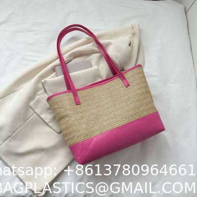 Hand-woven Beach Bag Raffia Crochet Messenger Shoulder Bag Summer Vacation Straw Bag Manufacturers Natural Straw Paper Tote Bag Women Open Fashionable Raffia Crochet Handbags for Beach with Custom