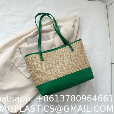 Hand-woven Beach Bag Raffia Crochet Messenger Shoulder Bag Summer Vacation Straw Bag Manufacturers Natural Straw Paper Tote Bag Women Open Fashionable Raffia Crochet Handbags for Beach with Custom