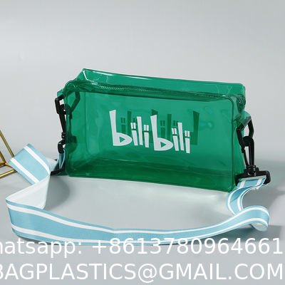 Recycled Recyclable Hot Sale Customized Logo and Size Clear Transparent Holographic PVC Gift Iridescent Tote Bag Hologram TPU Laser Shopping Handle Bag