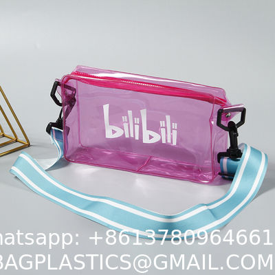 Recycled Recyclable Hot Sale Customized Logo and Size Clear Transparent Holographic PVC Gift Iridescent Tote Bag Hologram TPU Laser Shopping Handle Bag