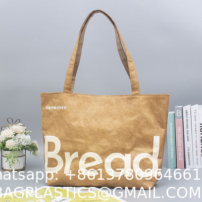 Trending Product Reusable Washable Durable Handbags Tote Bags Vintage Waterproof Dupont Tote Bag Kraft Tyvek Paper Handbag