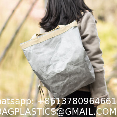 Durable Kraft Paper Tyvek Tote Handbag Eco Friendly Custom Printed Fashion Personalized Waterproof Messenger Bag High Quality Tyvek Tote Bag