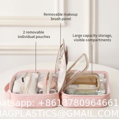 Travel Toiletry Bag for Women, Makeup Bag& Cases, Waterproof Makeup Organizer, Large Capacity Outdoor Travel Toiletries And Cosmetics Bag Three Piece Set Customization Convenient Storage Bag