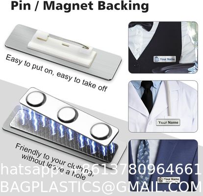 Metal Engraved Name Badge, Custom Name Tag, Personalized Plastic Or Metal ID Name Plate, Solid Brass Name Tag With Magnetic, Pin Or Clutch Back, Military, Police, Fire Department Name Badge ID Pin