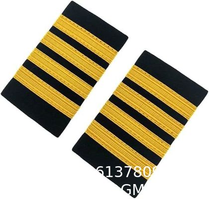 Professional Uniform Bars Airline Pilot Epaulets, Four Bars Captain Shoulder Boards Insignia Sliders Cosplay Epaulette Sliders