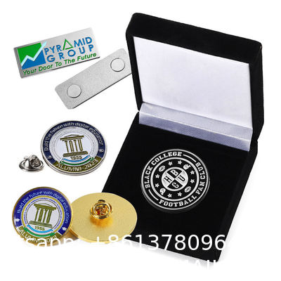 Customized School Badges Magnetic Stainless Steel UV Printed Cartoon Copper Aluminum Baked Varnish Plastic Metal Crafts Metal Pin Corporate School Feats Honor Emblem Badge Zinc Alloy Metal Badge