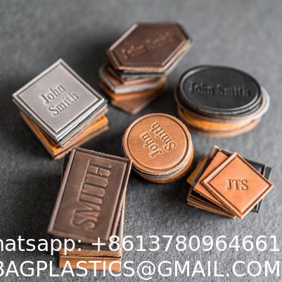 Best Supplier China Manufacturer Hot Sale Debossed Leather Logo Name Label Iron On Sew On Custom Leather Patch For Caps Hats Jeans